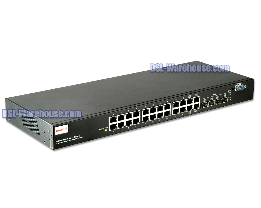 DrayTek Vigor Switch G2240 Managed Layer 2 24 Port Gigabit Switch 4 SFP